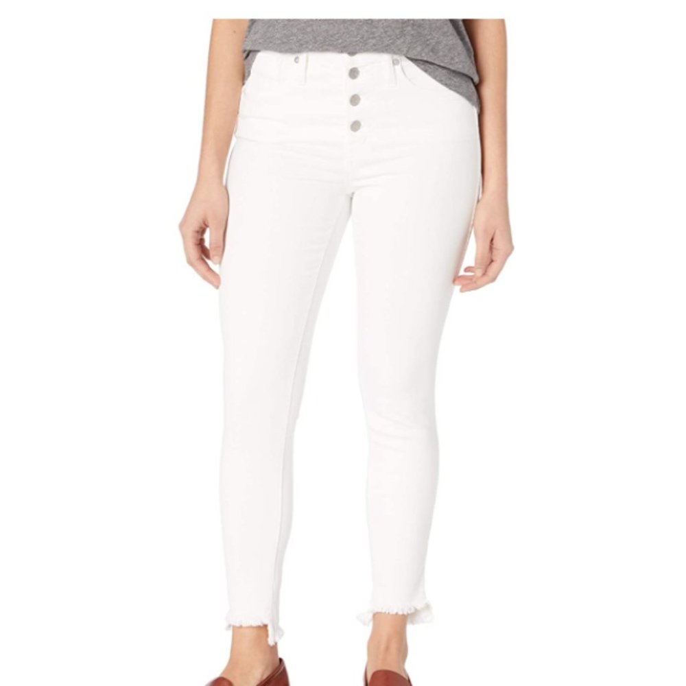 Madewell 10" High-Rise Skinny Jeans in Pure White